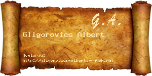 Gligorovics Albert névjegykártya